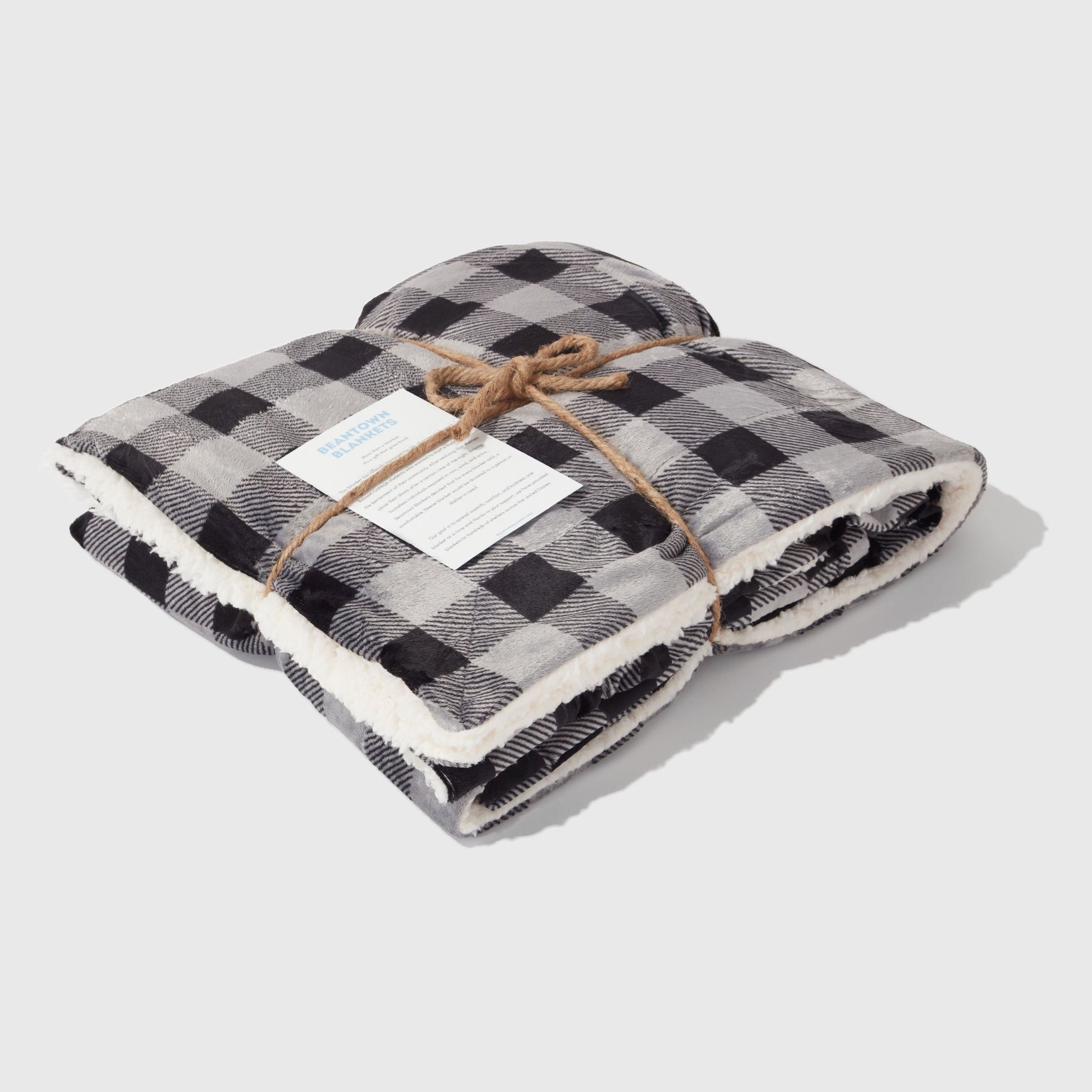 Mink Sherpa Blanket Black & Grey