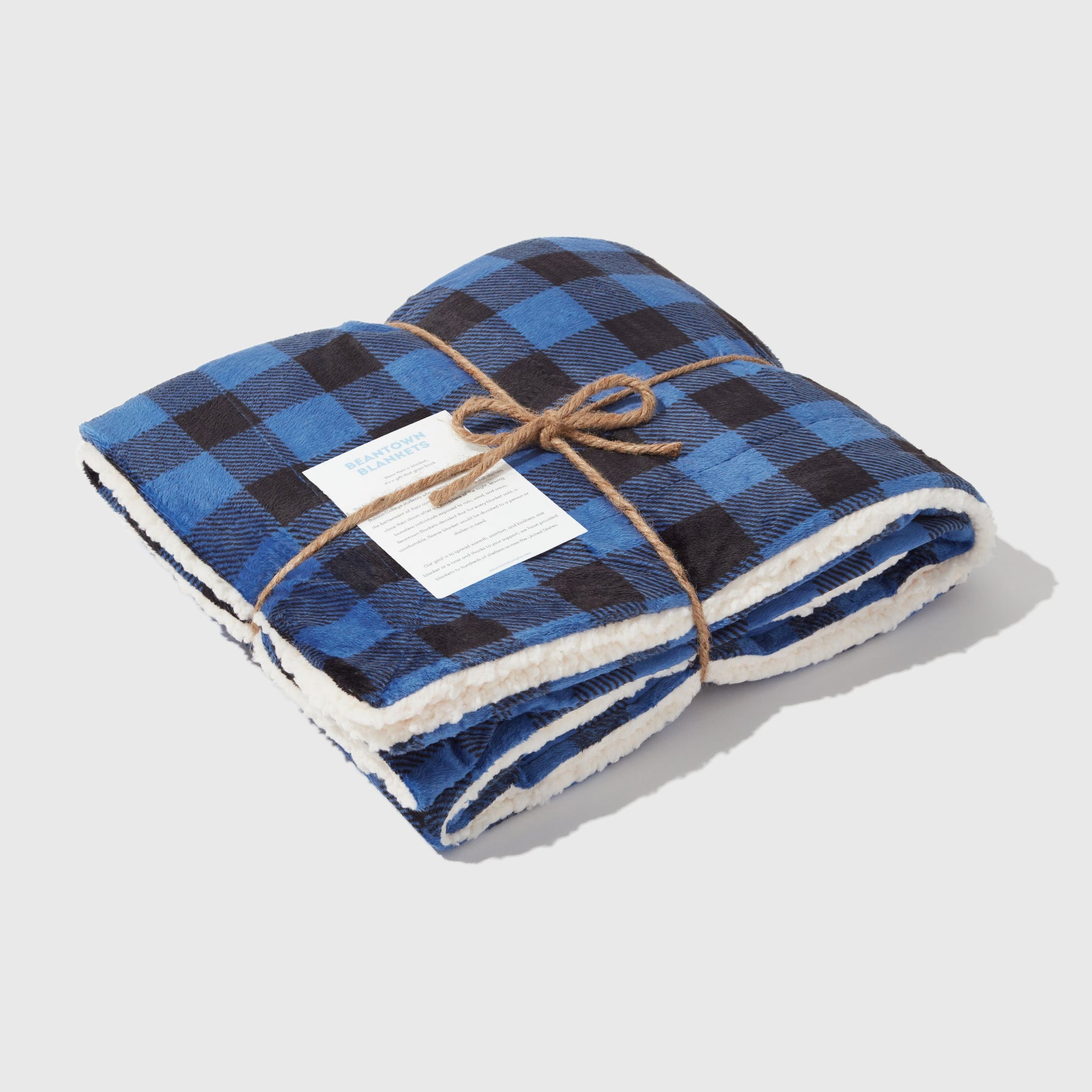 Mink Sherpa Blanket Blue & Black