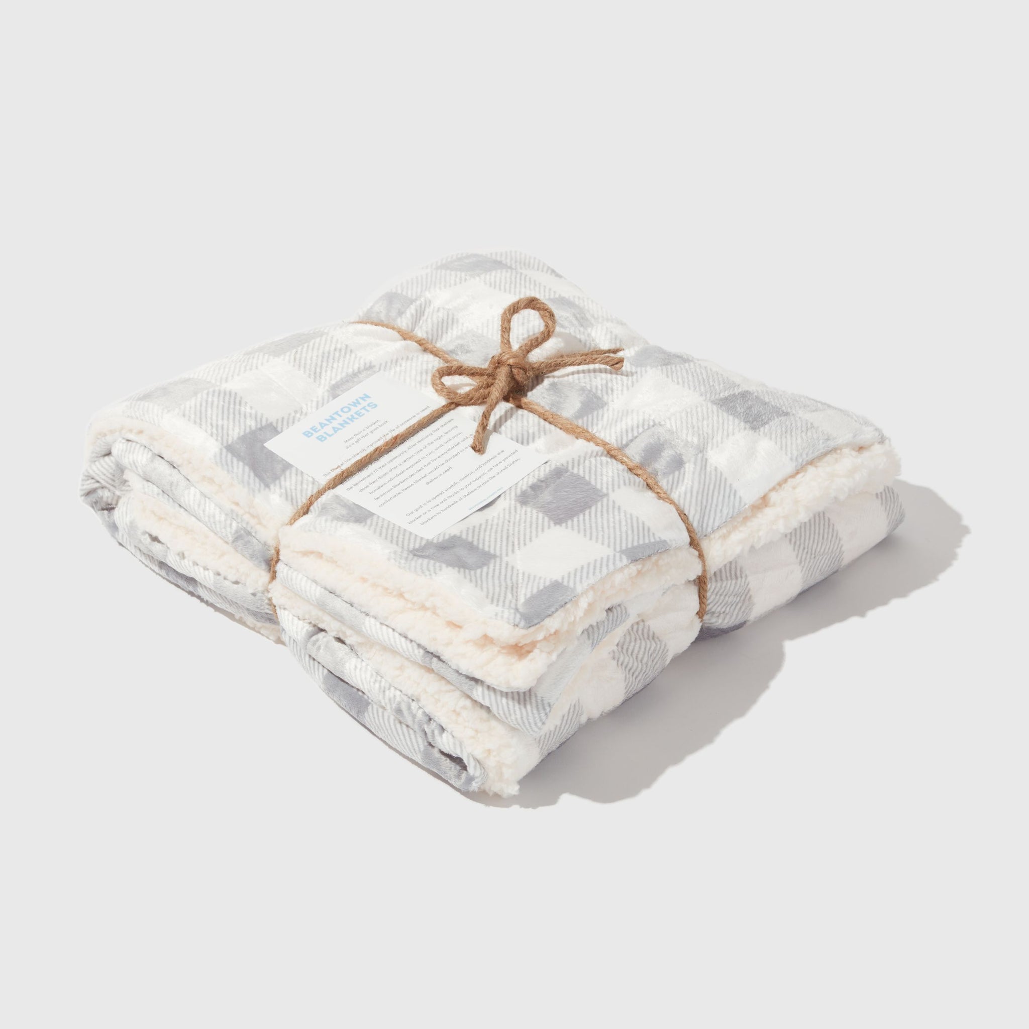 Mink Sherpa Blanket Grey & Cream